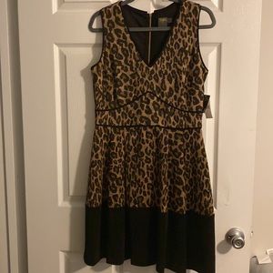 Taylor leopard print brown/black dress -size 10